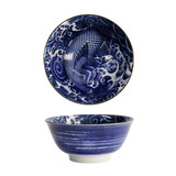 Melting Pot - Schaaltje Koi Karper Blauw-Wit Porselein 15x7cm 500ml