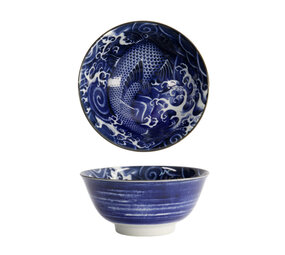 Melting Pot - Schaaltje Koi Karper Blauw-Wit Porselein 15x7cm 500ml Melting Pot - Schaaltje Koi Karper Blauw-Wit Porselein 15x7cm 500ml
