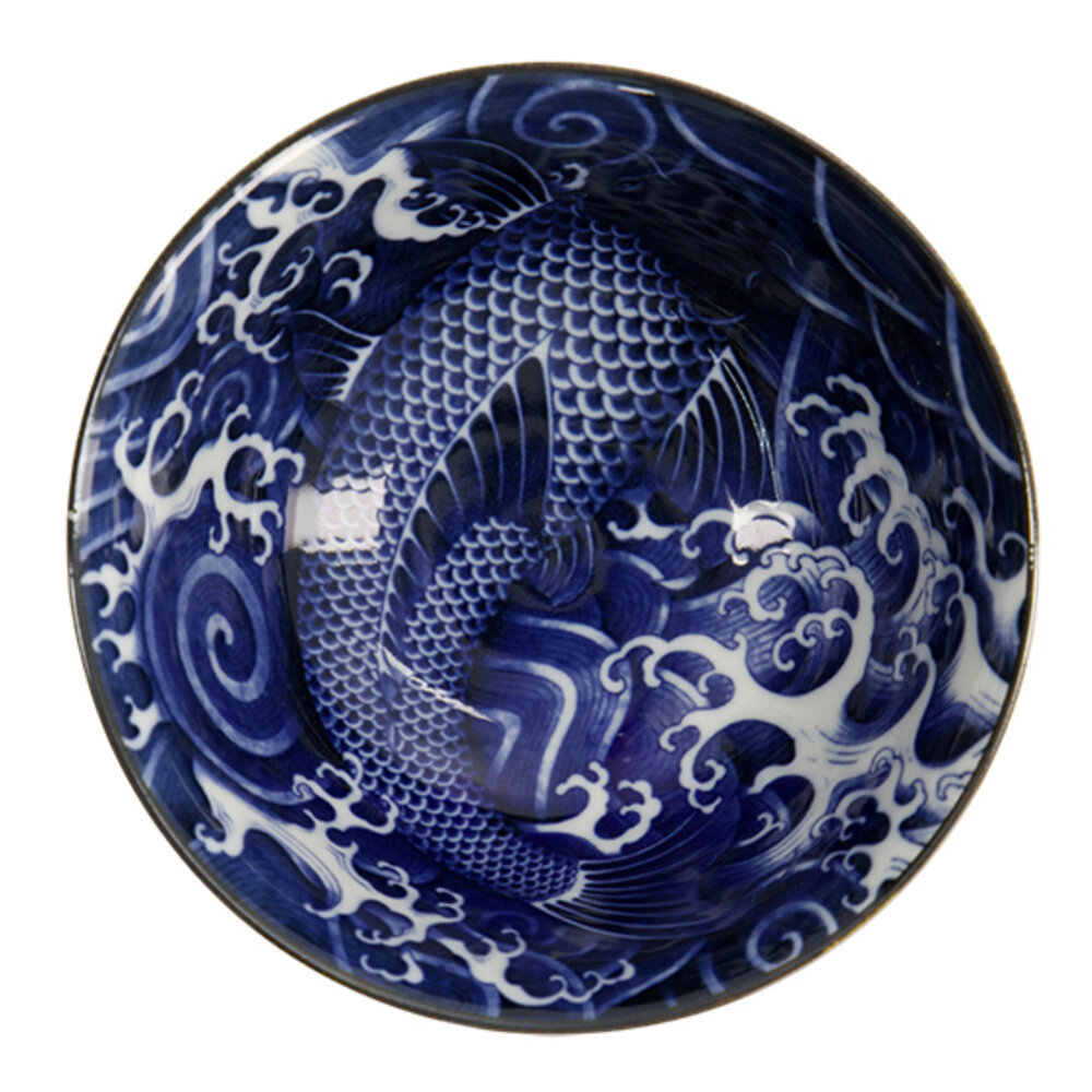 Melting Pot - Schaaltje Koi Karper Blauw-Wit Porselein 15x7cm 500ml Melting Pot - Schaaltje Koi Karper Blauw-Wit Porselein 15x7cm 500ml