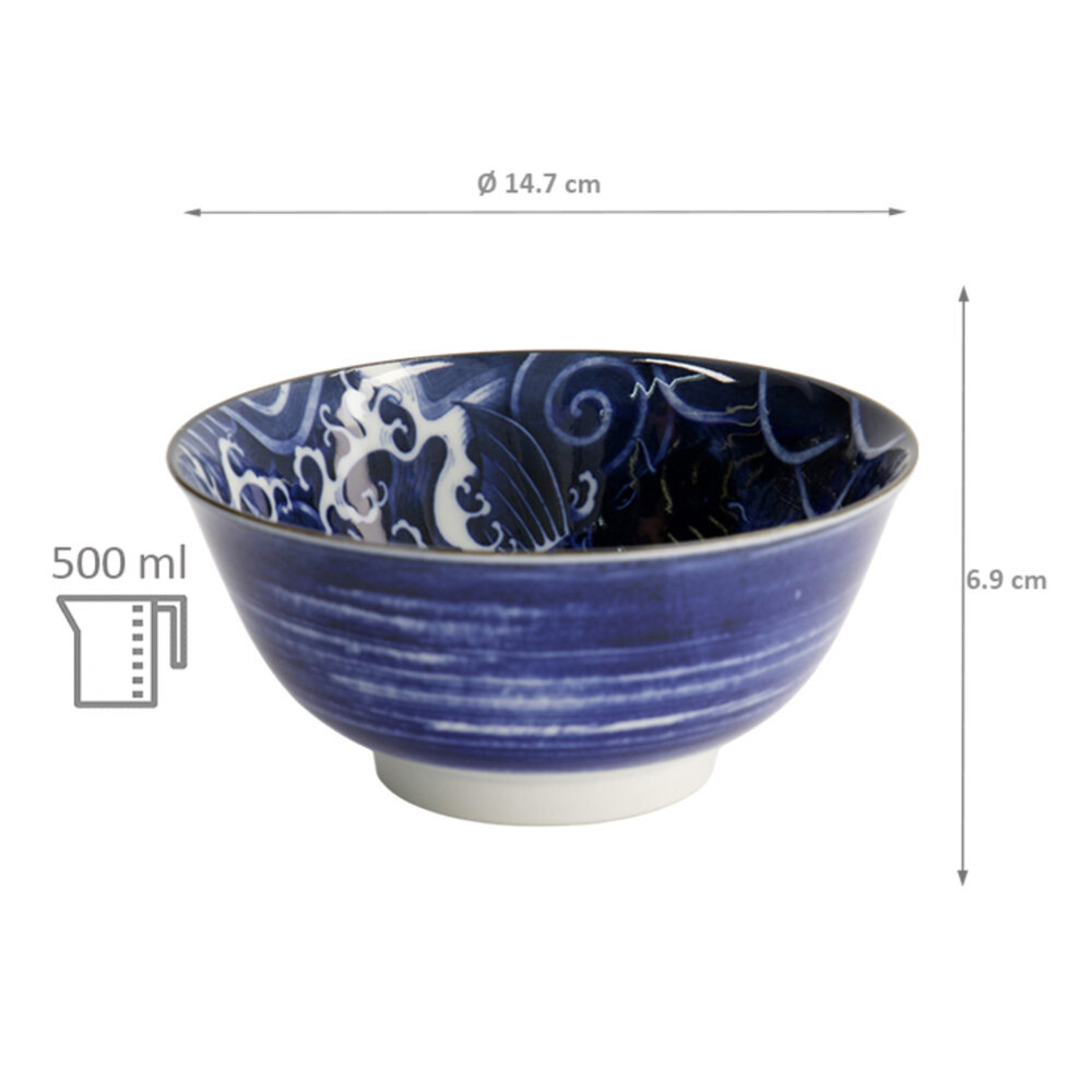 Melting Pot - Schaaltje Koi Karper Blauw-Wit Porselein 15x7cm 500ml Melting Pot - Schaaltje Koi Karper Blauw-Wit Porselein 15x7cm 500ml