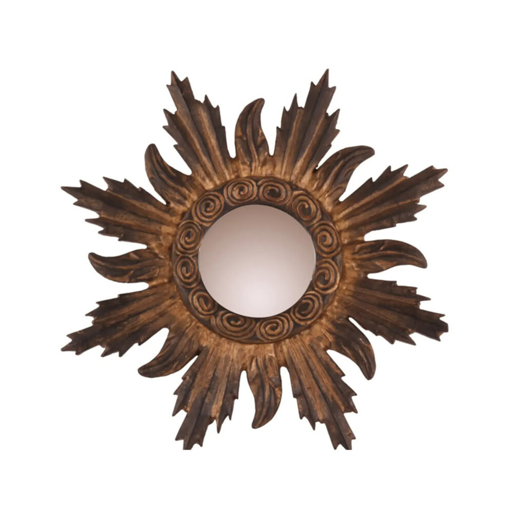 Melting Pot - Spiegeltje Rond Baroque Antiek Brons 31x31cm Melting Pot - Spiegeltje Rond Baroque Antiek Brons 31x31cm