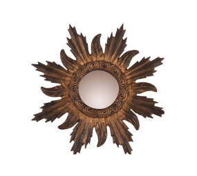 Melting Pot - Spiegeltje Rond Baroque Antiek Brons 31x31cm Melting Pot - Spiegeltje Rond Baroque Antiek Brons 31x31cm