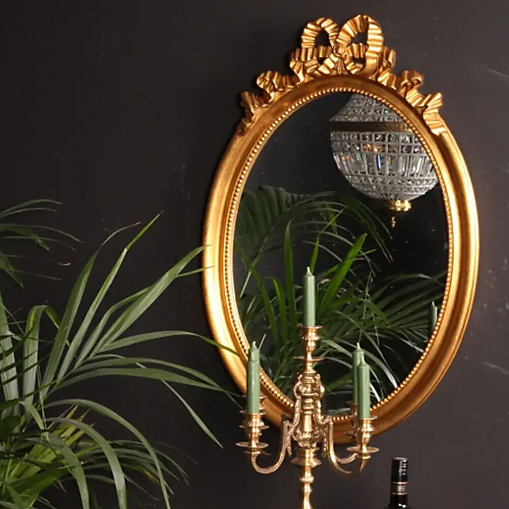 Melting Pot - Spiegel Ovaal Baroque Strik Goud 64x95cm Melting Pot - Spiegel Ovaal Baroque Strik Goud 64x95cm