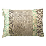 Melting Pot - Sierkussen Logan Panter Beige-Bruin-Groen Fluweel 60x35cm