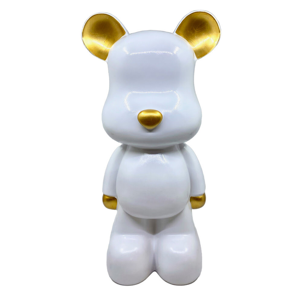 Melting Pot - Beeld Design Beer Wit Gouden Details 26x47cm Melting Pot - Beeld Design Beer Wit Gouden Details 26x47cm