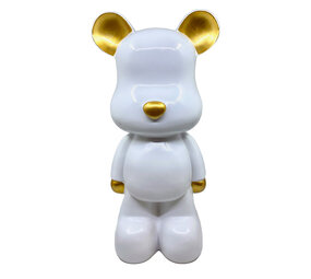 Melting Pot - Beeld Design Beer Wit Gouden Details 26x47cm Melting Pot - Beeld Design Beer Wit Gouden Details 26x47cm