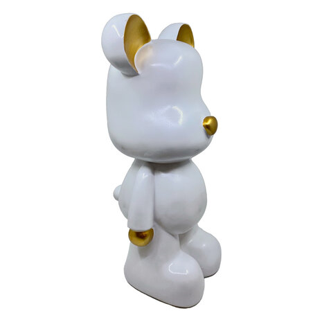 Melting Pot - Beeld Design Beer Wit Gouden Details 26x47cm Melting Pot - Beeld Design Beer Wit Gouden Details 26x47cm