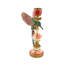 Werns - Kandelaar Kolibri Multicolor Goud 14x32cm