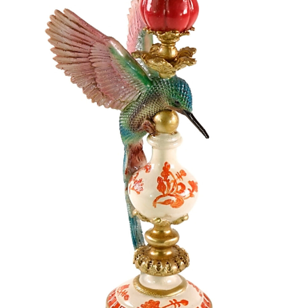 Werns - Kandelaar Kolibri Multicolor Goud 14x32cm