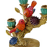 Werns - Kandelaar Vogeltjes Oranje Multi Goud 22x20cm 3-houders