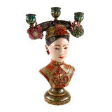 Werns - Kandelaar Aziatische Vrouw Multicolor 25x40cm 3-houders