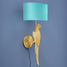 Werns - Wand Lamp Percy Rechts Papegaai Goud + Turquoise Kap 33x70cm set Werns - Wand Lamp Percy Rechts Papegaai Goud + Turquoise Kap 33x70cm set