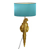 Werns - Wand Lamp Percy Rechts Papegaai Goud + Turquoise Kap 33x70cm set Werns - Wand Lamp Percy Rechts Papegaai Goud + Turquoise Kap 33x70cm set