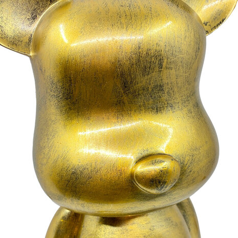 Melting Pot - Beeld Design Beer Antiek Goud 26x47cm