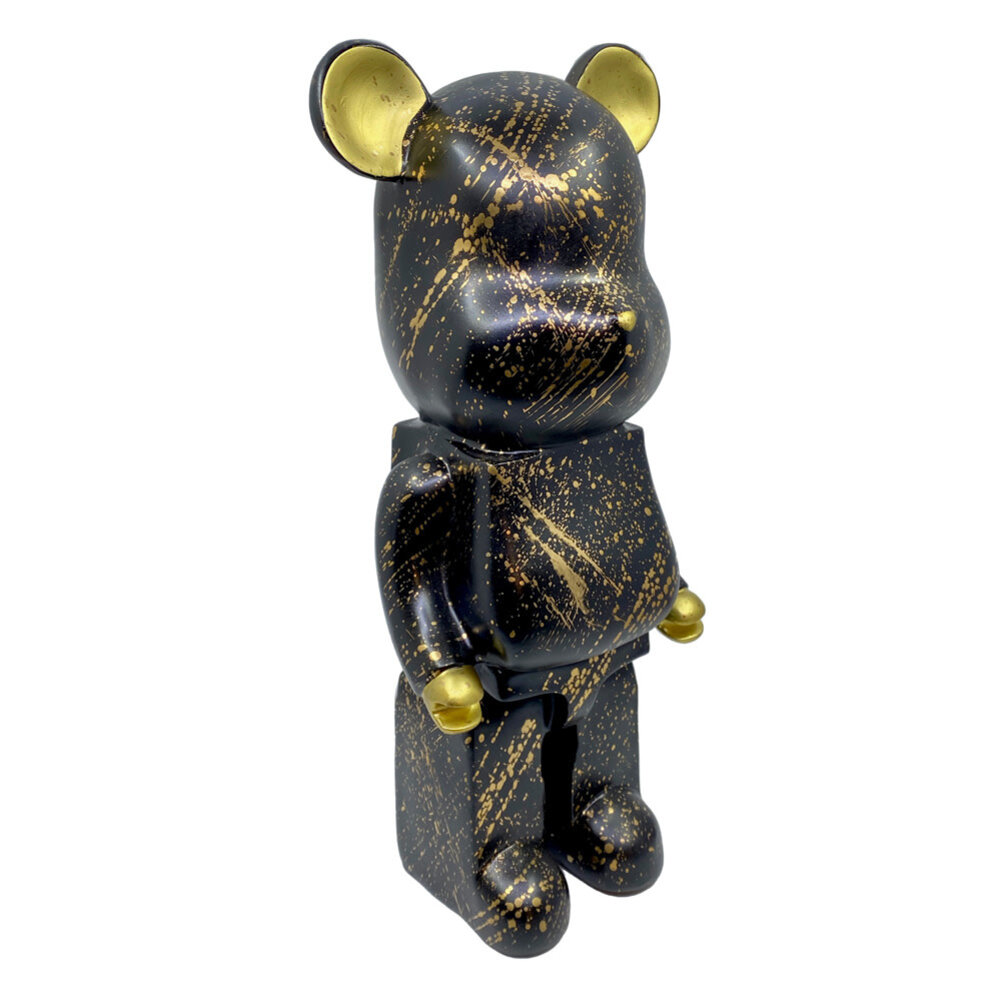 Melting Pot - Beeld Design Beer Zwart met Splash Goud 20x50cm