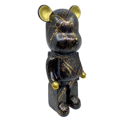 Melting Pot - Beeld Design Beer Zwart met Splash Goud 20x50cm