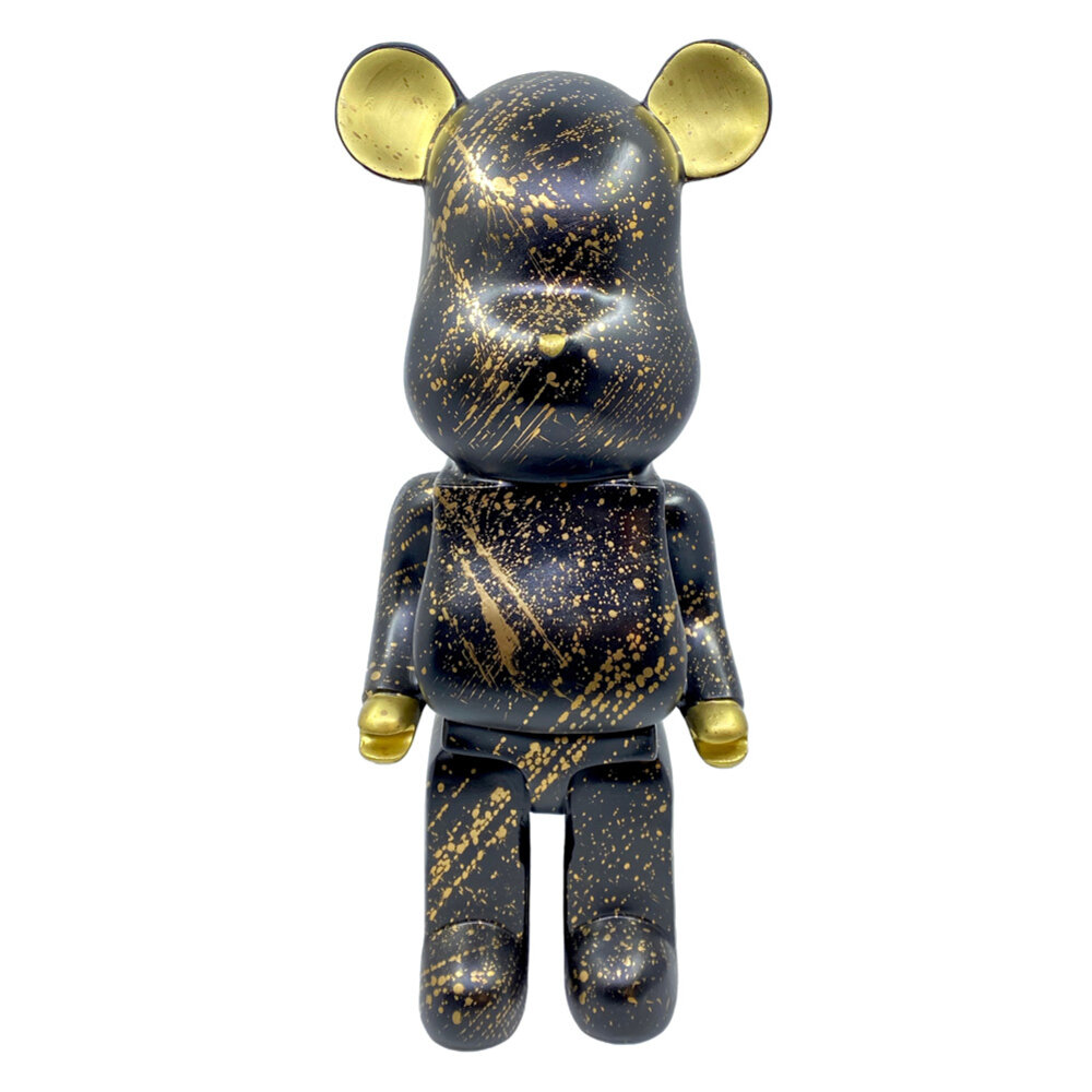 Melting Pot - Beeld Design Beer Zwart met Splash Goud 20x50cm