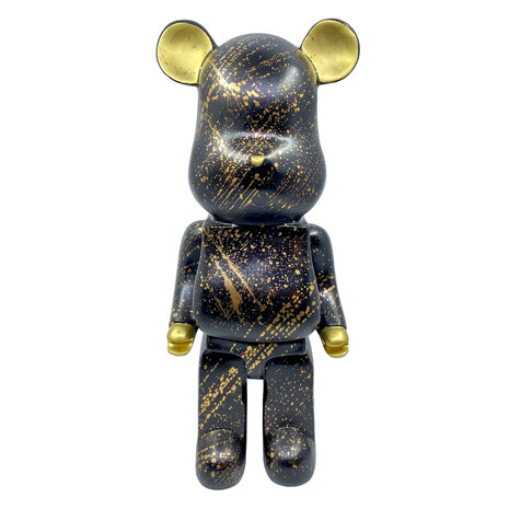 Melting Pot - Beeld Design Beer Zwart met Splash Goud 20x50cm