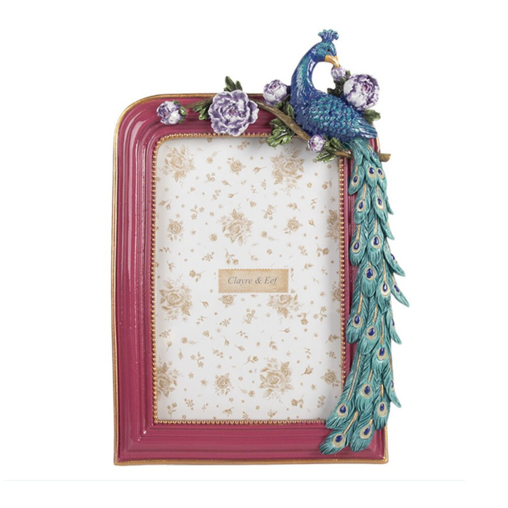 Melting Pot - Fotolijstje Pauw Fuchsia Multicolor 15x22cm - foto 10x15cm