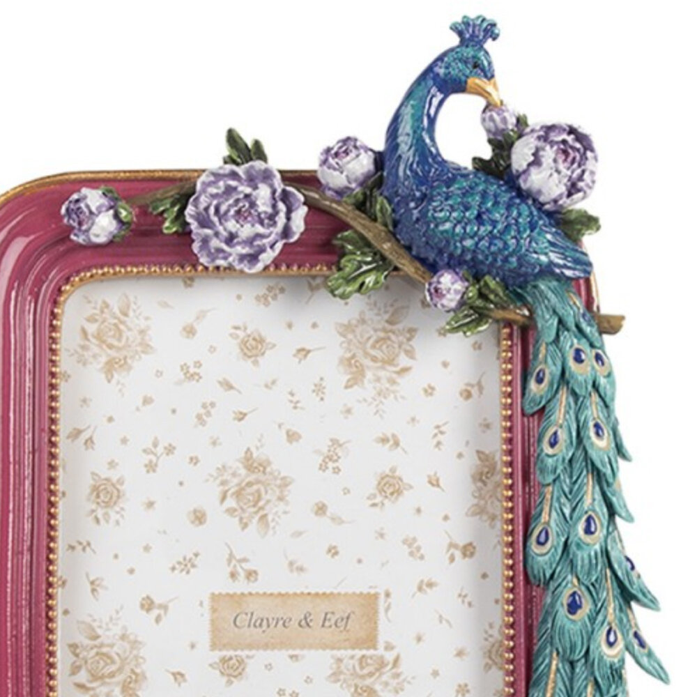 Melting Pot - Fotolijstje Pauw Fuchsia Multicolor 15x22cm - foto 10x15cm