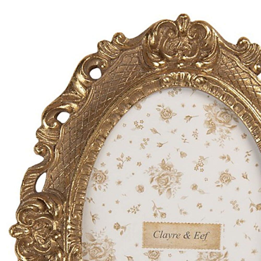 Melting Pot - Fotolijstje Ovaal Barok Goud 16x21cm - foto 10x15cm