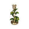 Melting Pot - Kandelaar Limoen met Bloem Groen Goud 11x24cm Melting Pot - Kandelaar Limoen met Bloem Groen Goud 11x24cm