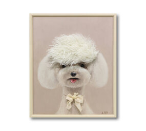 Melting Pot - Schilderij Hondje met 3-D Imitatie Bont 50x60cm ingelijst Melting Pot - Schilderij Hondje met 3-D Imitatie Bont 50x60cm ingelijst