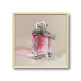 Melting Pot - Schilderij Parfum Fles Vierkant met 3-D Strik 40x40cm ingelijst Melting Pot - Schilderij Parfum Fles Vierkant met 3-D Strik 40x40cm ingelijst