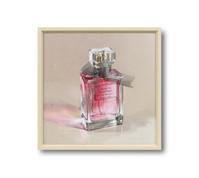Melting Pot - Schilderij Parfum Fles Vierkant met 3-D Strik 40x40cm ingelijst Melting Pot - Schilderij Parfum Fles Vierkant met 3-D Strik 40x40cm ingelijst