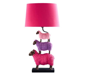 Werns - Tafel Lamp Schapen Roze Multicolor 35x67cm set met kap Werns - Tafel Lamp Schapen Roze Multicolor 35x67cm set met kap