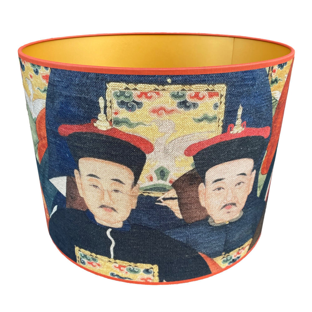 Melting Pot - Lampenkap Chinese Voorouders 40x30cm rode bies Melting Pot - Lampenkap Chinese Voorouders 40x30cm rode bies