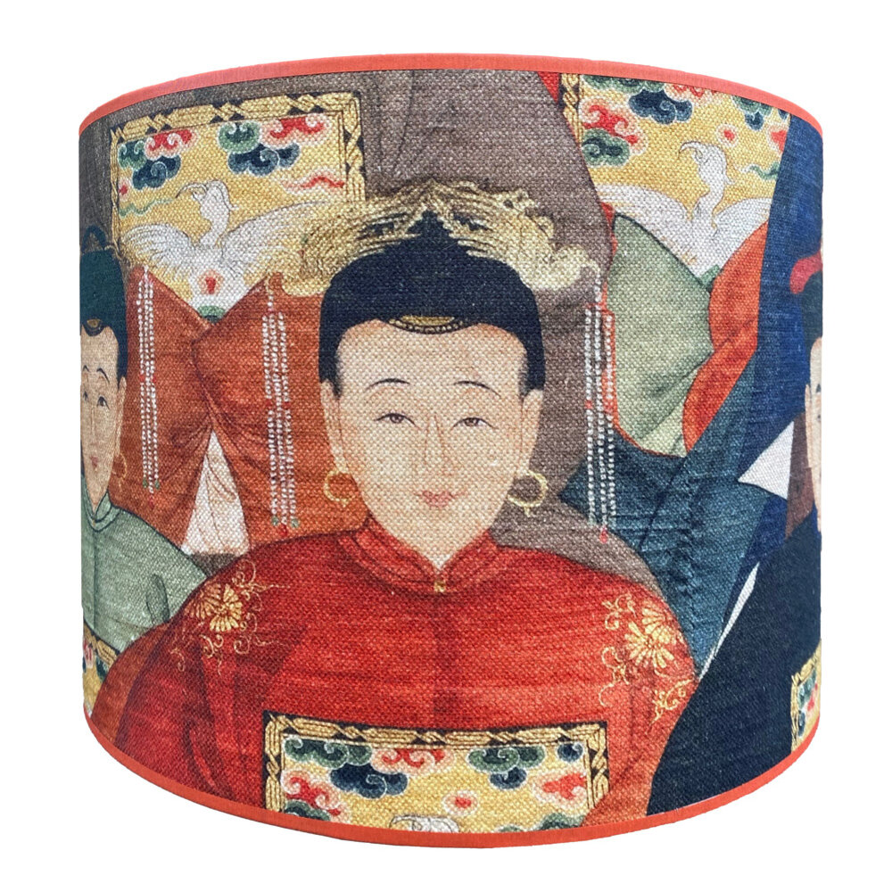 Melting Pot - Lampenkap Chinese Voorouders 40x30cm rode bies Melting Pot - Lampenkap Chinese Voorouders 40x30cm rode bies