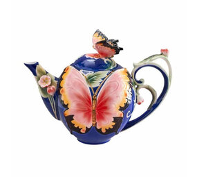 Werns - Theepot Butterfly Multicolor Aardewerk 24x18cm Werns - Theepot Butterfly Multicolor Aardewerk 24x18cm