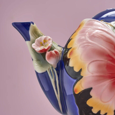 Werns - Theepot Butterfly Multicolor Aardewerk 24x18cm