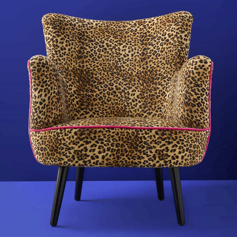 Werns - Fauteuil Jungle Love Panterprint Fuchsia 77x76x83cm