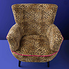 Werns - Fauteuil Jungle Love Panterprint Fuchsia 77x76x83cm