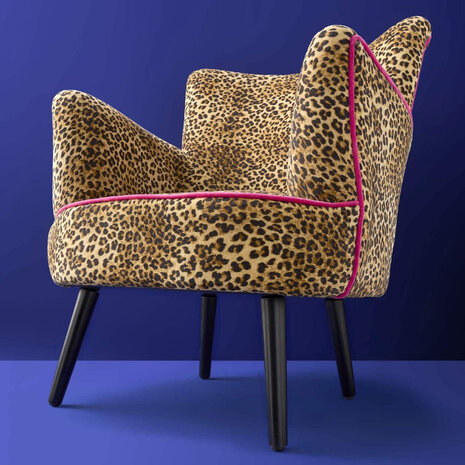 Werns - Fauteuil Jungle Love Panterprint Fuchsia 77x76x83cm