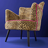 Werns - Fauteuil Jungle Love Panterprint Fuchsia 77x76x83cm
