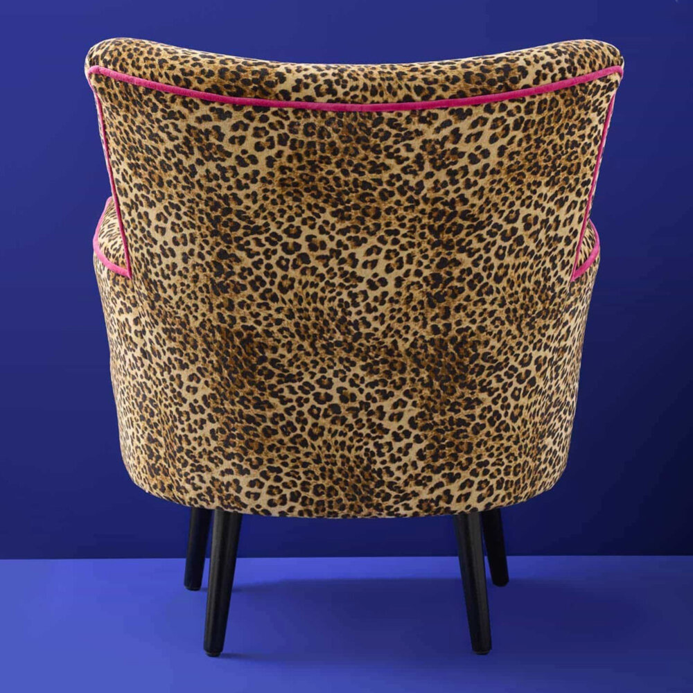 Werns - Fauteuil Jungle Love Panterprint Fuchsia 77x76x83cm