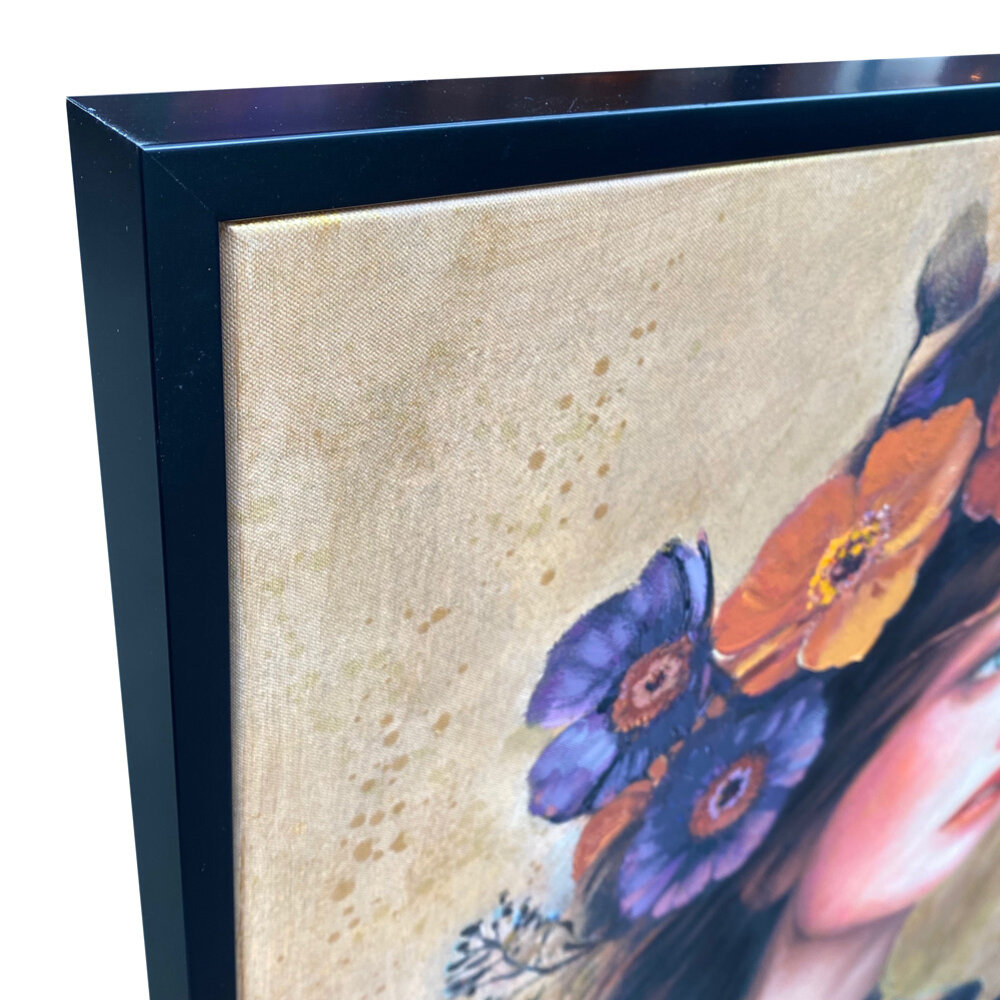 Colmore - Schilderij Meisje met Bloemen Multicolor 100x100cm ingelijst