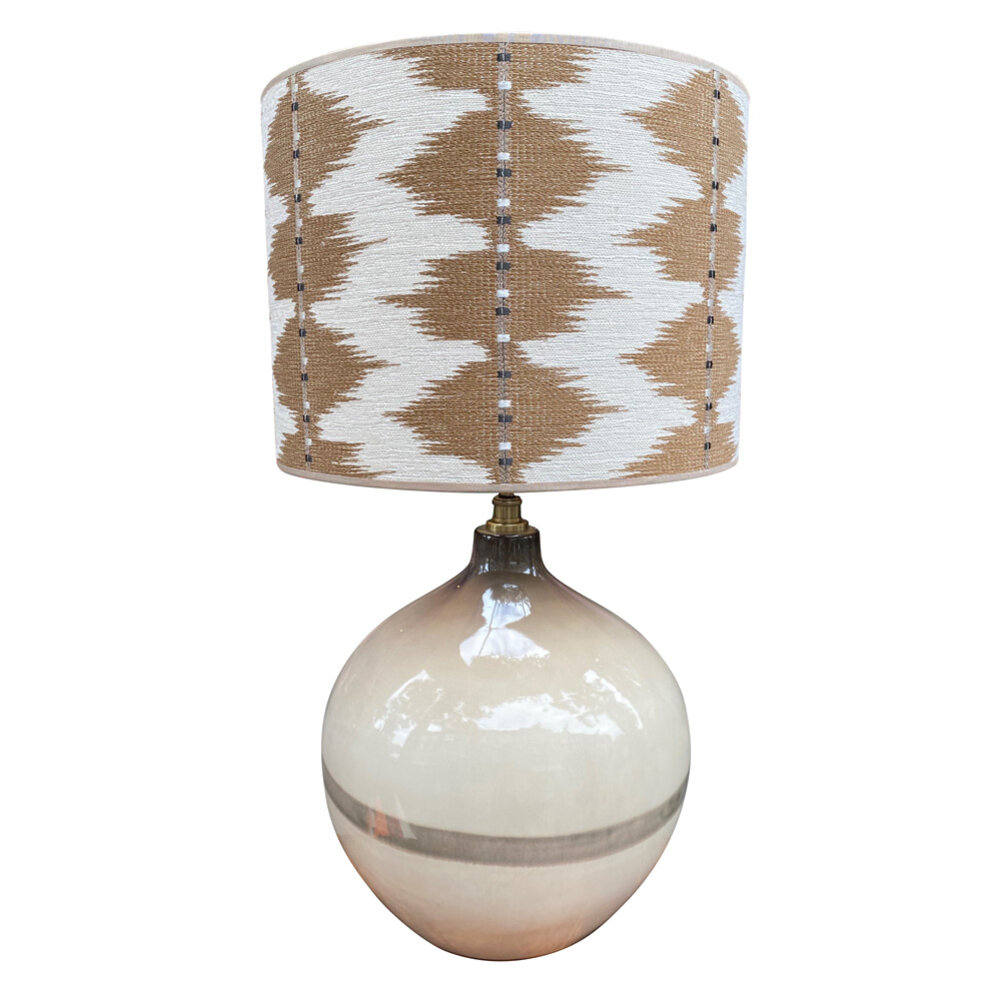 Colmore - Tafel Lamp Voet Bol Ivoor Bruin Keramiek 34x47cm