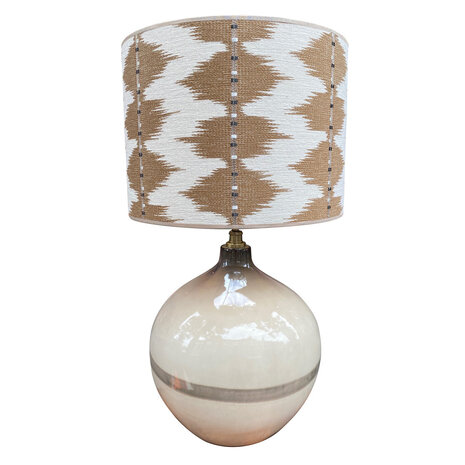 Colmore - Tafel Lamp Voet Bol Ivoor Bruin Keramiek 34x47cm