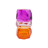 Werns - Kandelaar-Waxinehouder Kristal Fuchsia-Helder-Oranje Glas 6x10cm Werns - Kandelaar-Waxinehouder Kristal Fuchsia-Helder-Oranje Glas 6x10cm