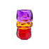 Kandelaar-Waxinehouder Kristal Paars-Amber-Rood Glas 6x10cm