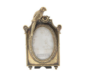 Melting Pot - Fotolijstje Papegaai Bloem Antiek Goud 16x27cm - foto 10x15cm