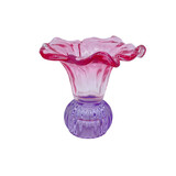 Melting Pot - Kandelaar-Waxinehouder Bloem Roze-Lila Glas 13x12cm Melting Pot - Kandelaar-Waxinehouder Bloem Roze-Lila Glas 13x12cm