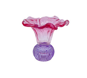 Melting Pot - Kandelaar-Waxinehouder Bloem Roze-Lila Glas 13x12cm Melting Pot - Kandelaar-Waxinehouder Bloem Roze-Lila Glas 13x12cm