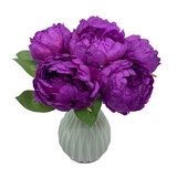 Melting Pot - Kunstbloemen Boeket 6 Pioenrozen Paars 29cm Melting Pot - Kunstbloemen Boeket 6 Pioenrozen Paars 29cm