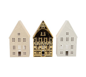 Melting Pot - Waxinelicht Huisje Jolie Keramiek 15x26cm 3 kleuren Melting Pot - Waxinelicht Huisje Jolie Keramiek 15x26cm 3 kleuren