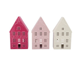 Melting Pot - Waxinelicht Huisje Jolie Keramiek 10x19cm 3 kleuren Melting Pot - Waxinelicht Huisje Jolie Keramiek 10x19cm 3 kleuren
